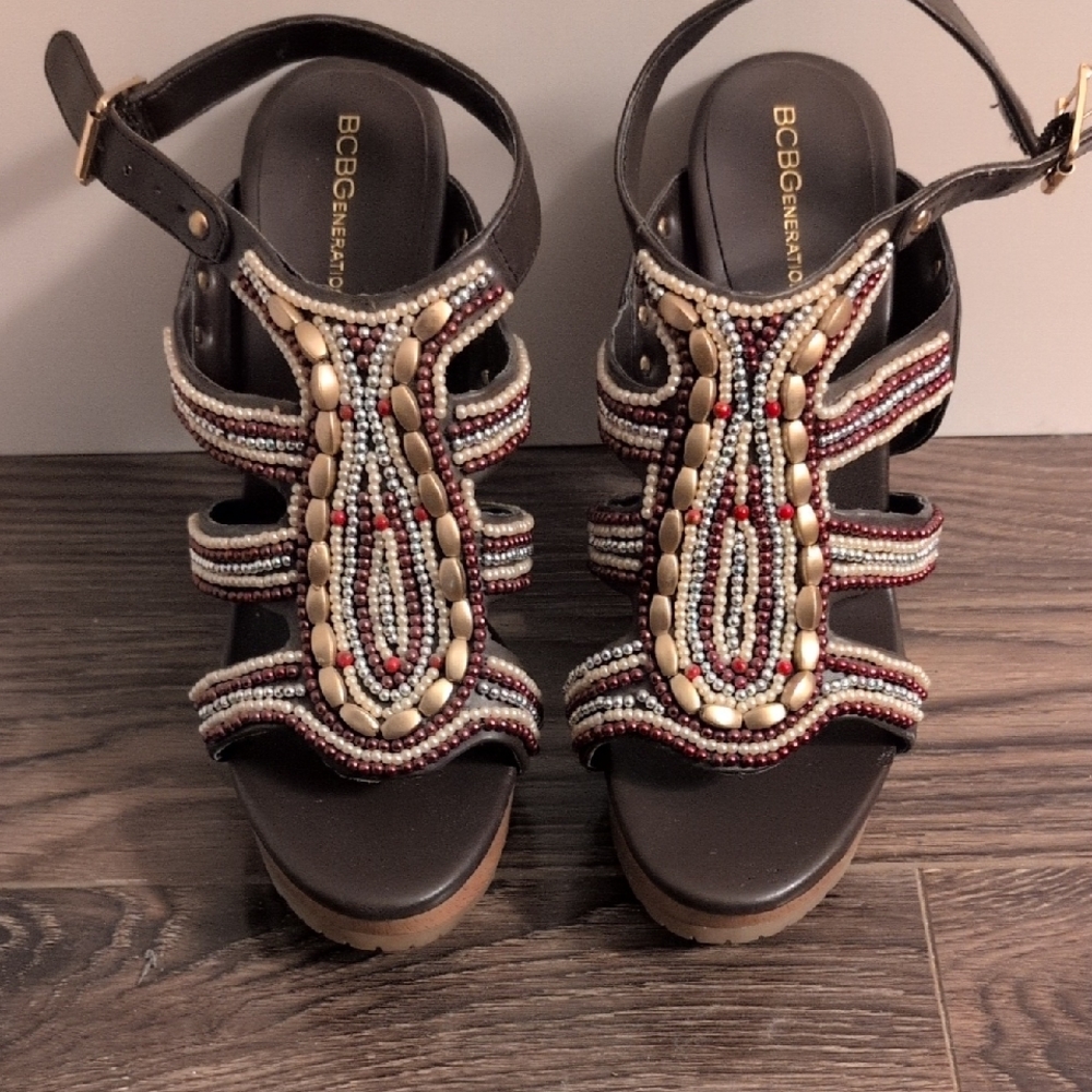 BCBGeneration Multicolor Beaded Sandals